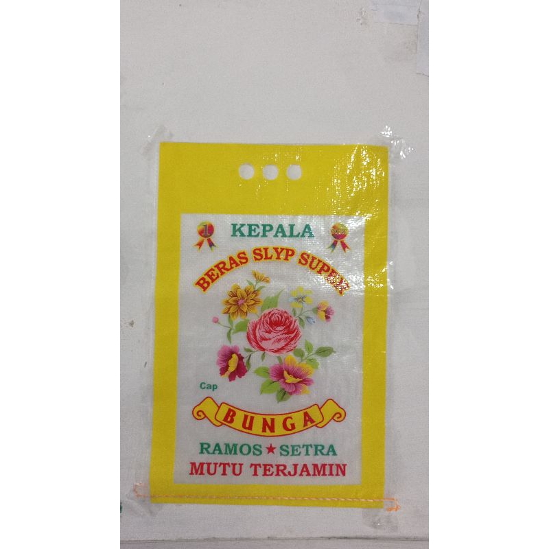 KARUNG BERAS LAMINASI CAP "BUNGA" UKURAN 5KG