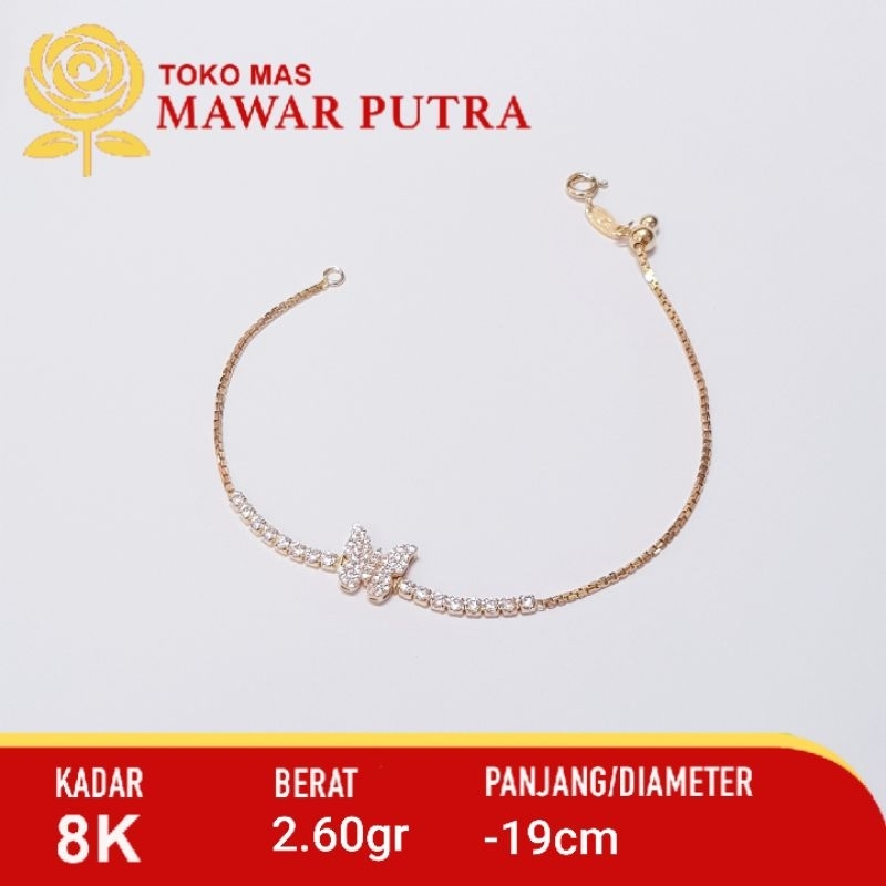 Gelang Rantai serut Fashion Gold Lotus 8K