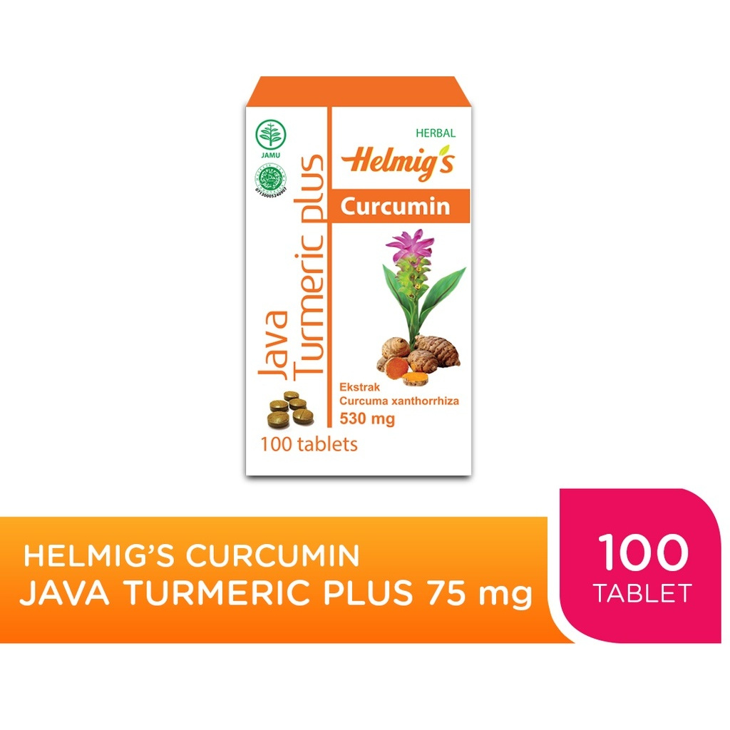 Helmig's Curcumin Java Turmeric Plus Box 100's Tablet - Vitamin Hati / Antioksidan / Mengurangi Kole