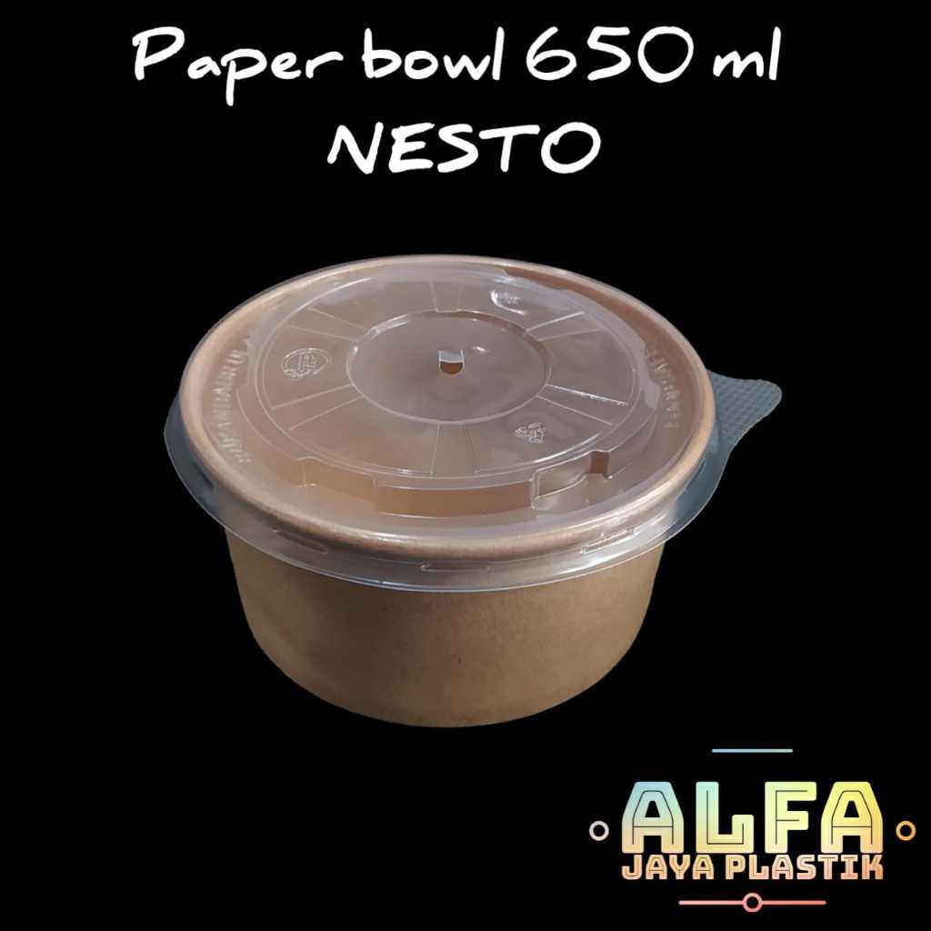 Paper Bowl 650ml / NESTO / Paper Rice Bowl Kraft