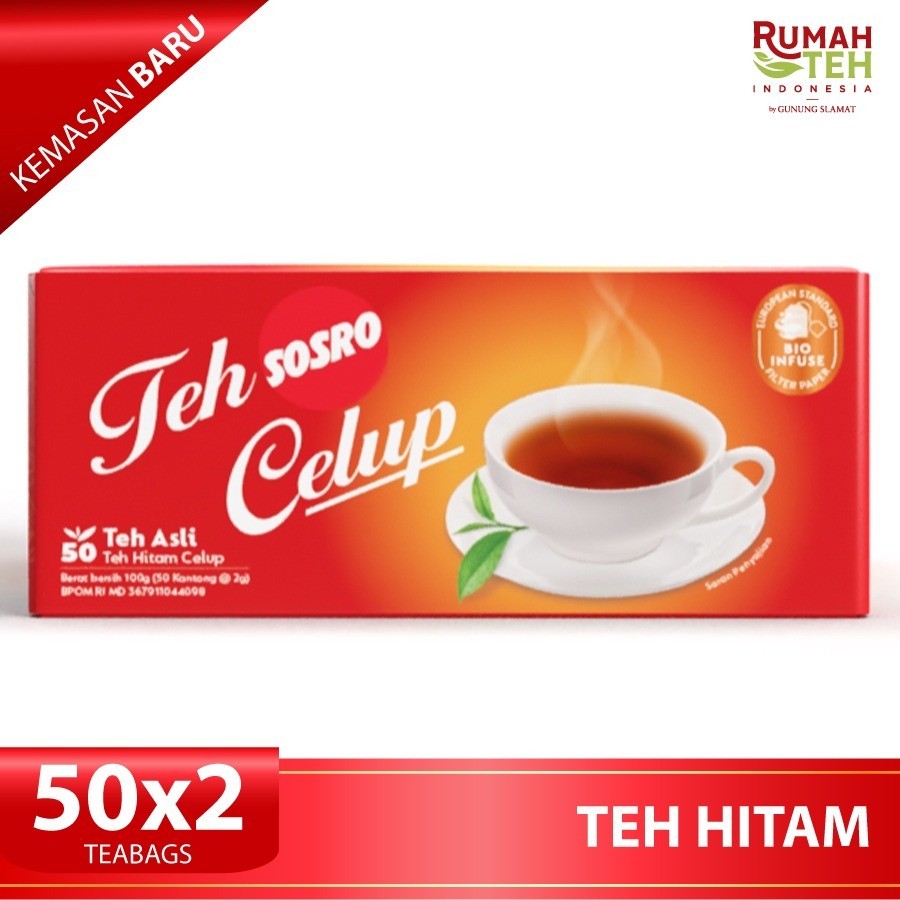 

Teh Celup Sosro 50 Bags x 2 - Teh Hitam berkualitas - Tea Bag