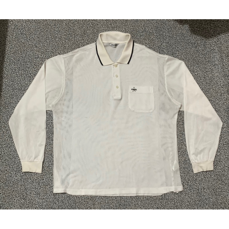 PING Long sleeve white golf shirt