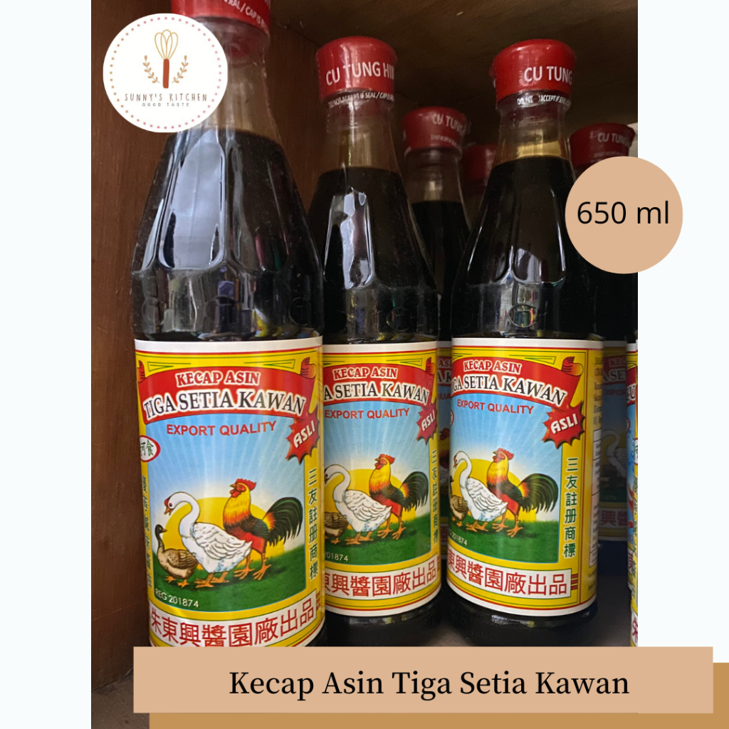 

Kecap Asin Cap Tiga Setia Kawan 650 ml Botol Plastik