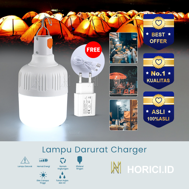 Lampu Emergency Darurat GRATIS CHARGER 30W 50W LED Indoor Outdoor IP66 baterai 18650/4pcs×1200mAH