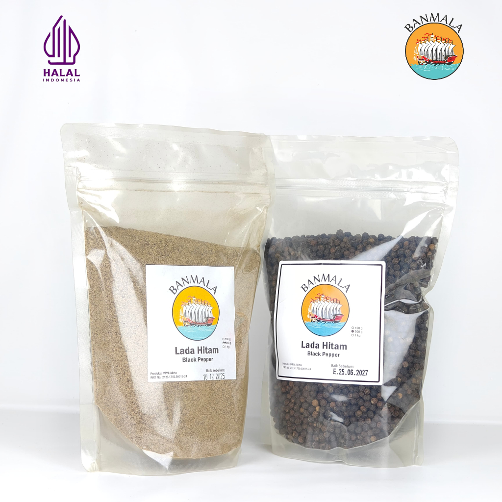 

Lada Hitam Super Premium 500gr Black Paper 100% Murni Pedas Premium Banmala Spices