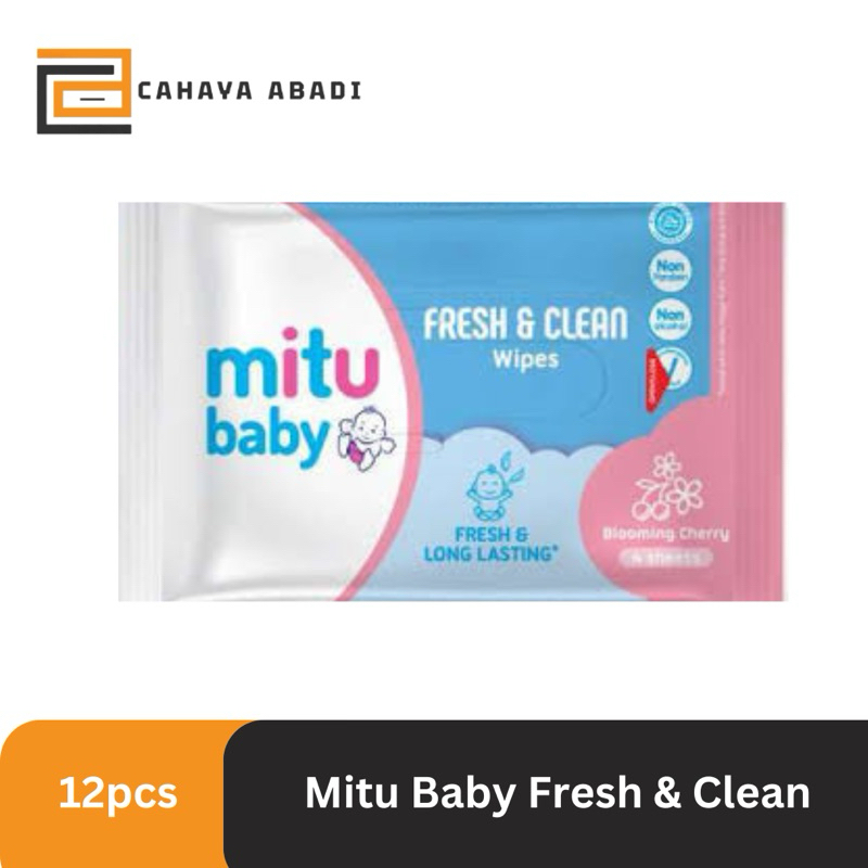 Tissue Basah Mitu Baby Fresh & Clean [1 Renceng isi 12 Sachet]