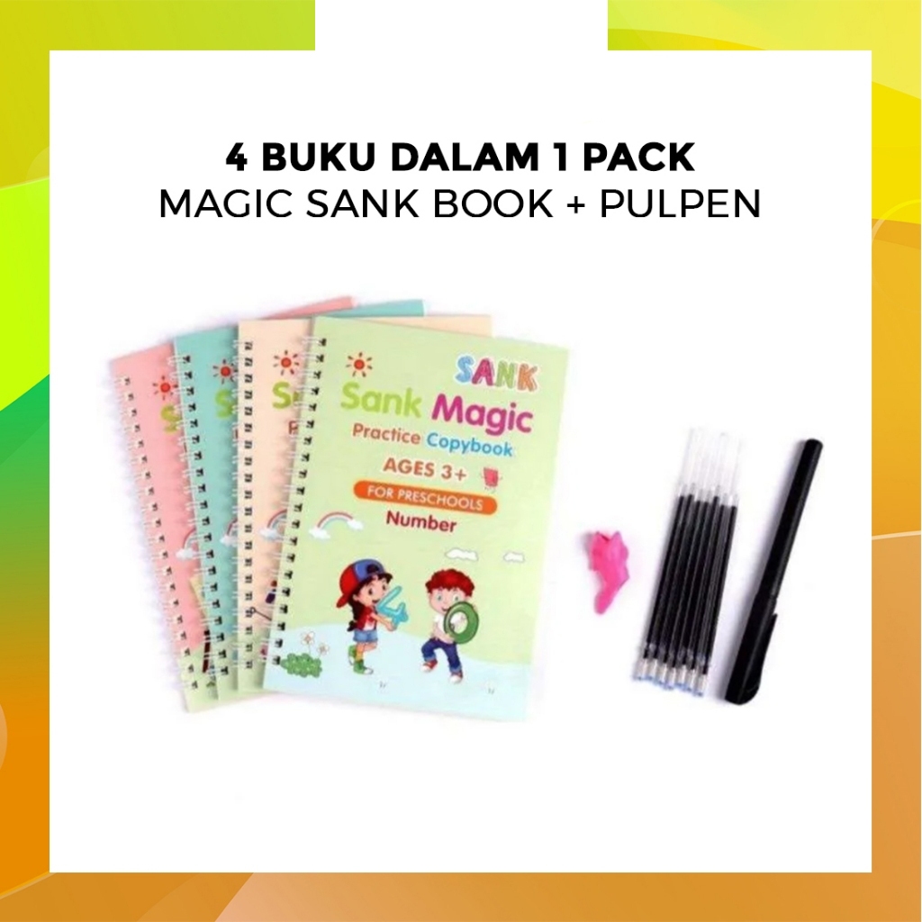 

Mall57 4 BUKU DALAM 1 PACK MAGIC SANK BOOK + PULPEN