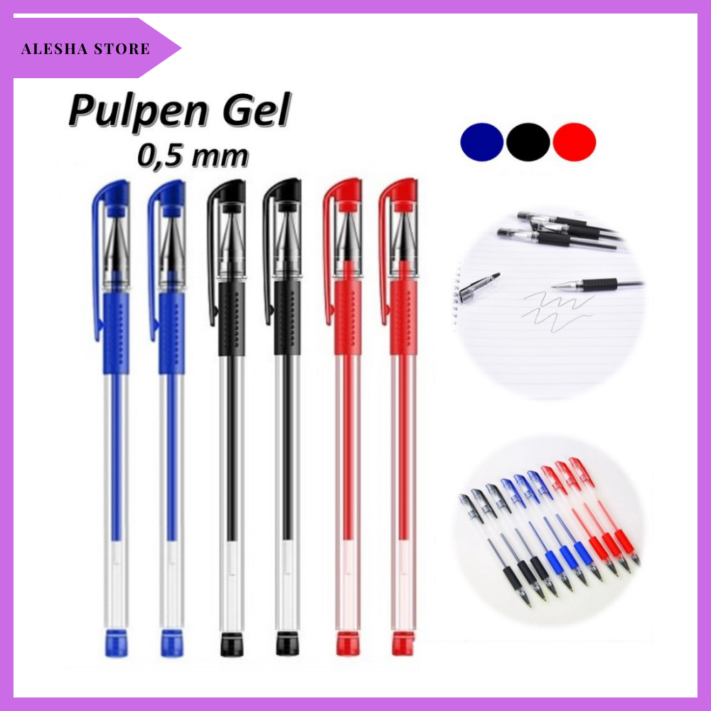 

Pulpen Gel Ink 0.5Mm Alat Tulis Kantor Sekolah Pena Pen Tinta Cair Standart Warna Merah Hitam Biru