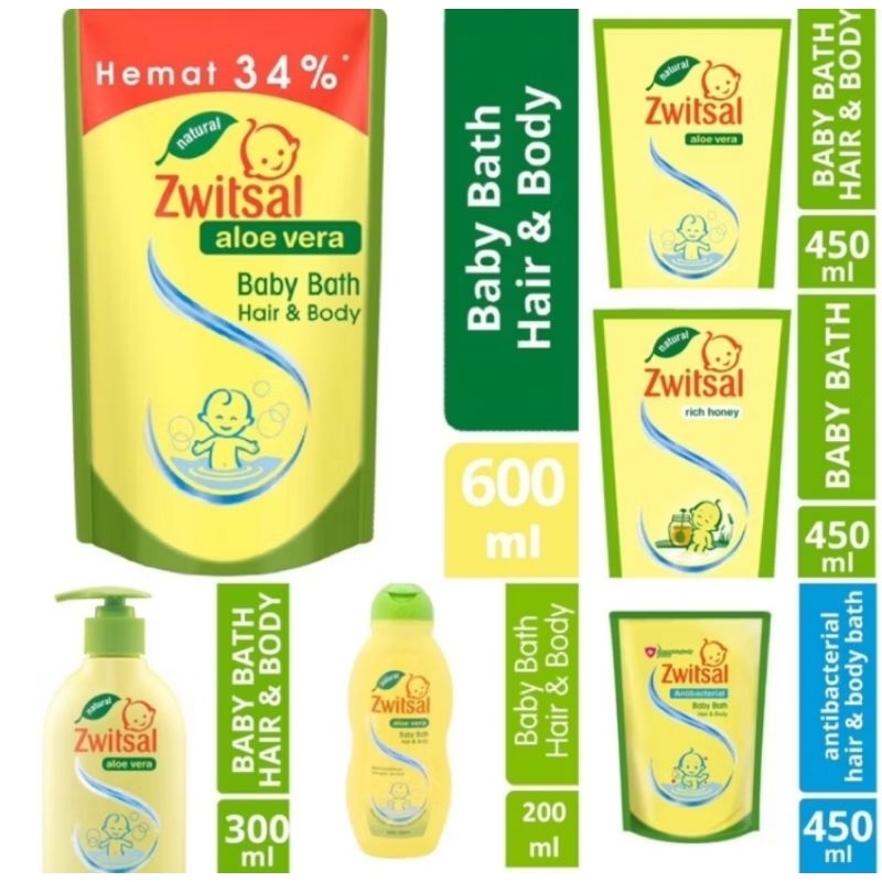 Zwitsal BABY BATH HAIR AND BODY - SABUN MANDI & Shampoo BAYI