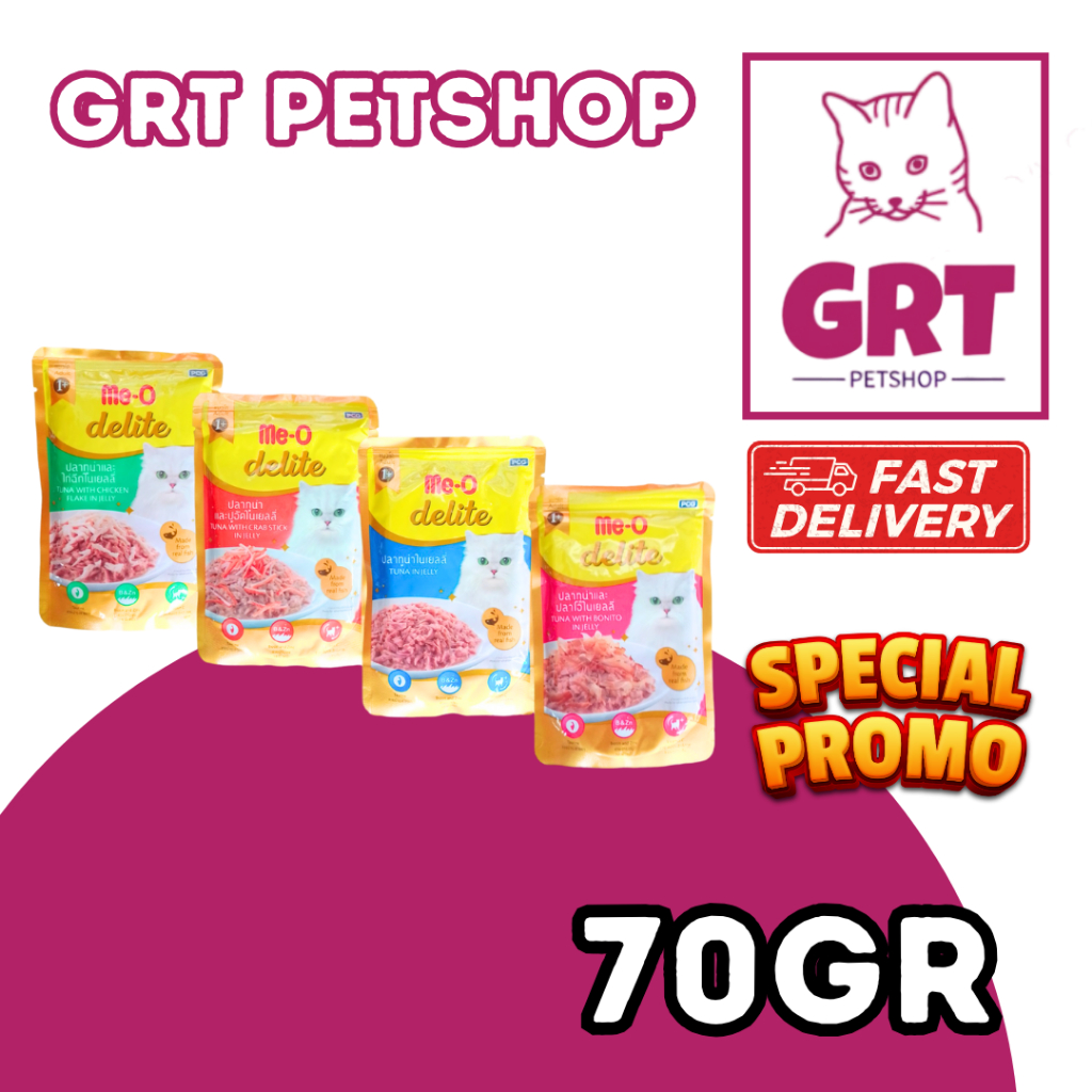 MEO delite pouch premium 70gr all variant meo wet food