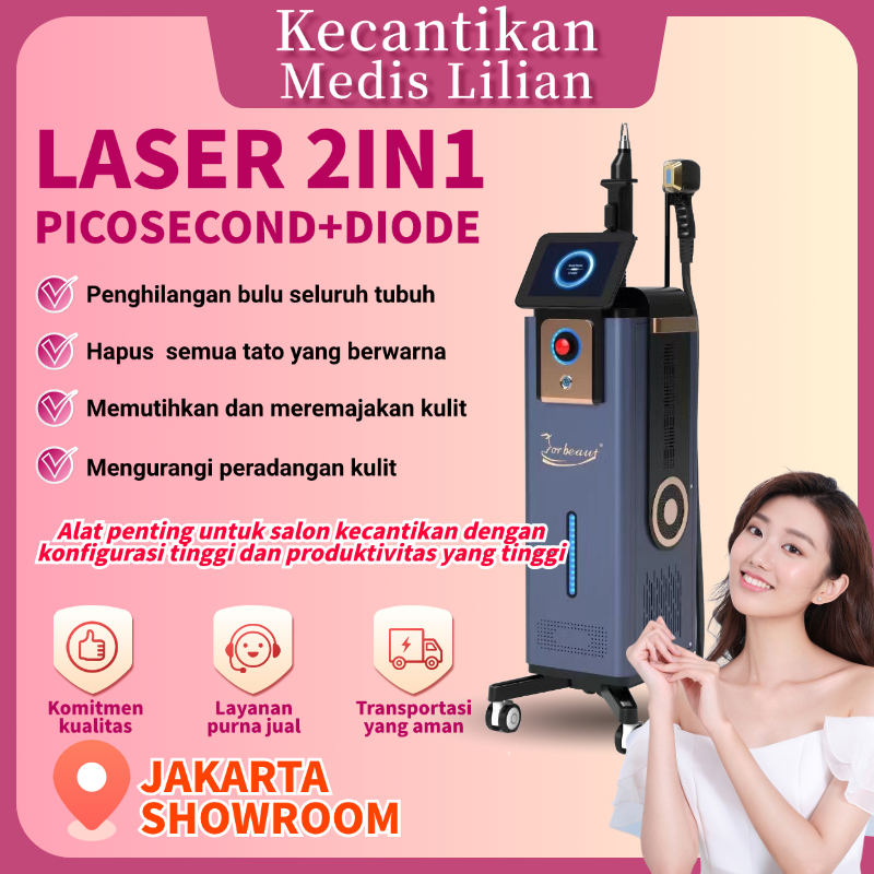 Pico laser 2in1 ipl laser hair removal permanen mesin hapus tatto laser flek hitam penghilang bekas 
