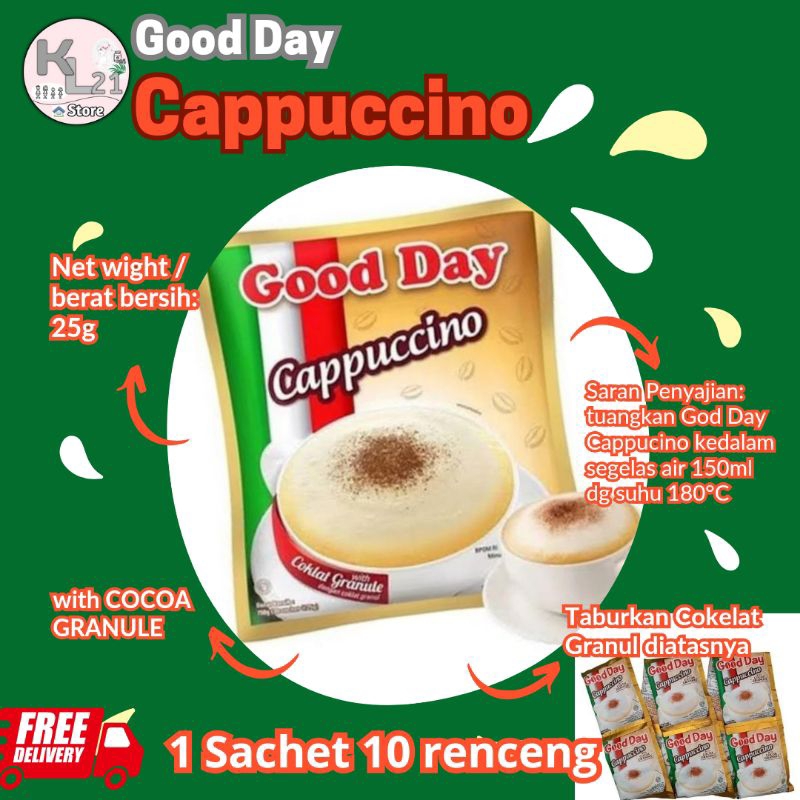 

Good day Capucino 10 Renceng | Coffe Kopi Good day dengan citarasa Cappucino dan Choco Granule