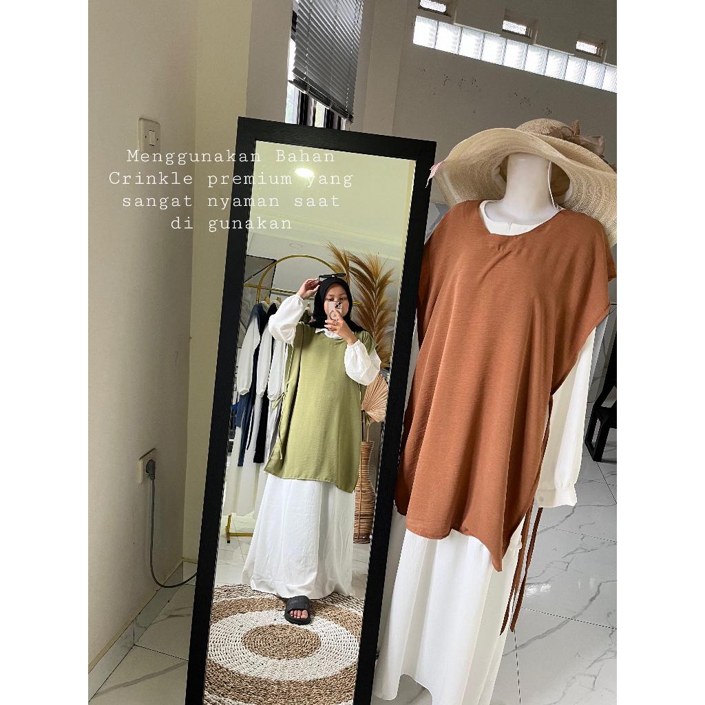 Gamis Crinkle Model terbaru gamis outer anzalea terlaris Baju gamis 2026 model terbaru gamis lebaran