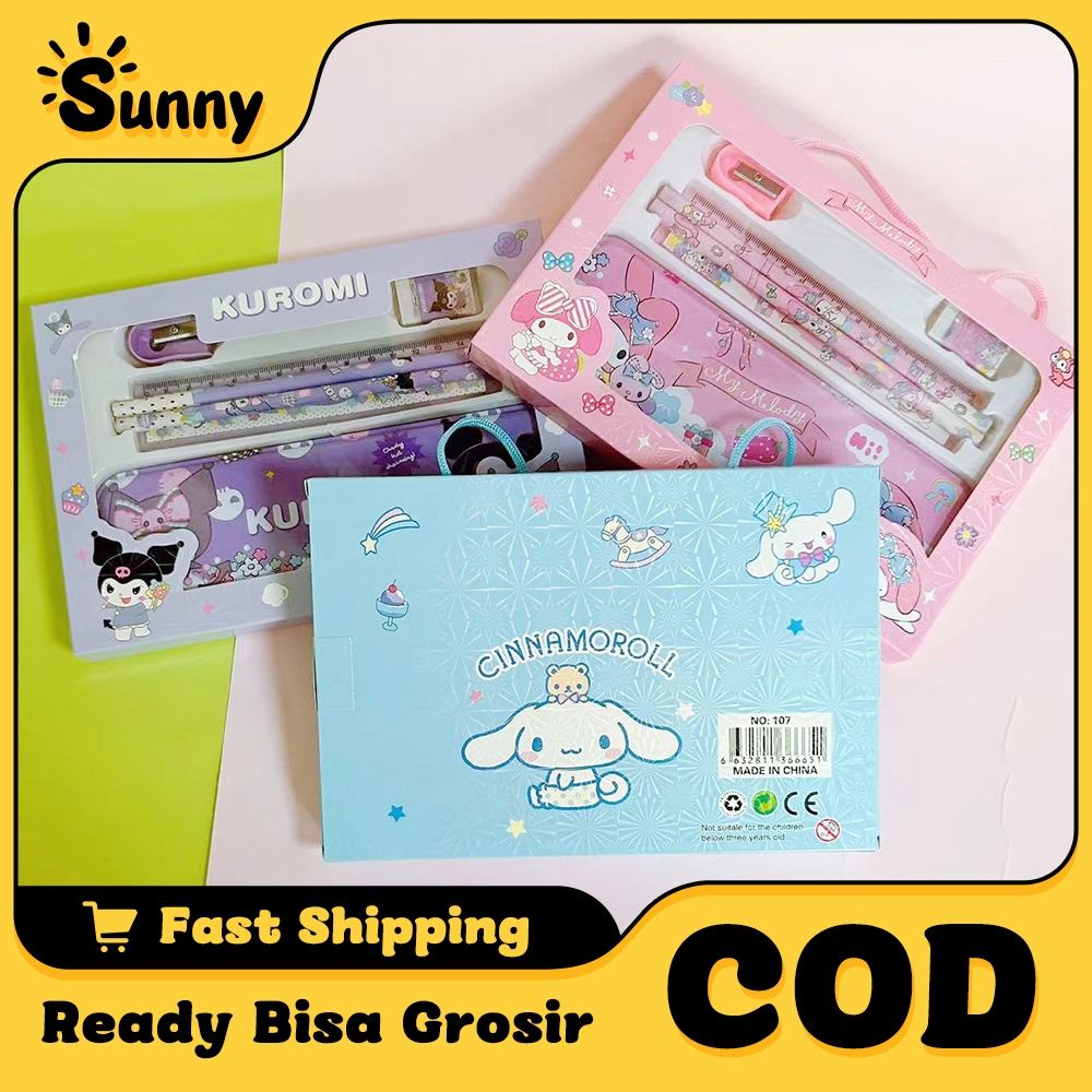 

Paket Alat Sanrio Melody Cinnamorol Kuromi Tulis Kotak Pensil Set Stationery Set Kotak Pensil