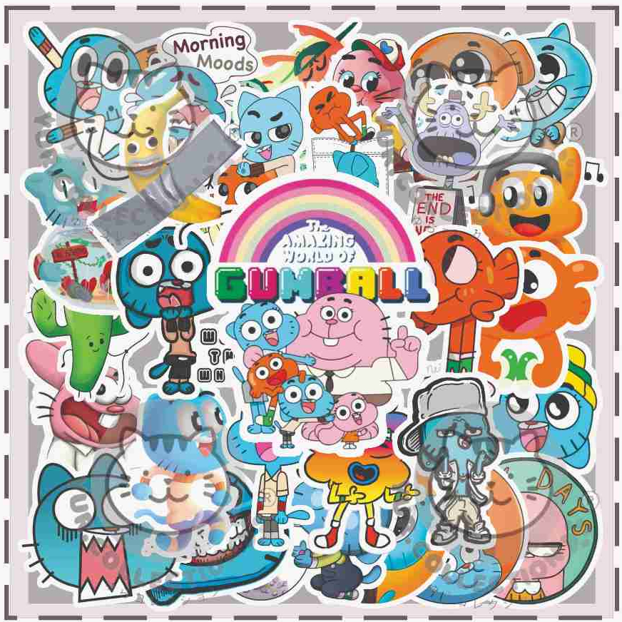 

(30 PCS) Sticker Kartun/ Sticker Amazing World Gumbal Glossy/ Gombal Sticker Pack