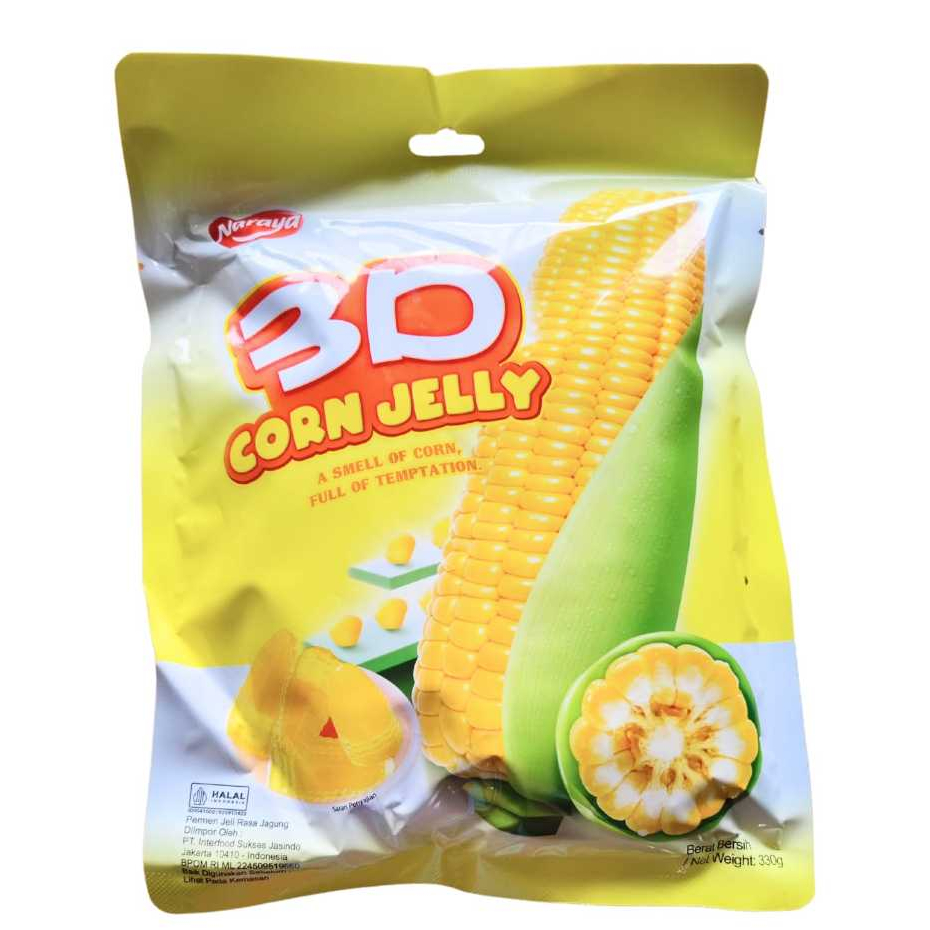 

NARAYA 3D Corn Jelly Permen Jeli Rasa Jagung Bentuk Jagung 330g Halal