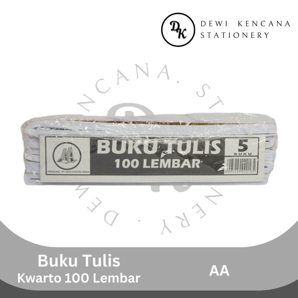 

Buku Tulis Kuarto 100 Lembar AA 1 Pak Isi 5 Buku