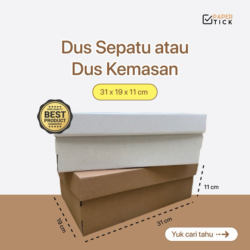 

Dus Putih 31x19x11 CM Sepatu Sandal Box Pengiriman Kemasan Dus Kraft Packaging