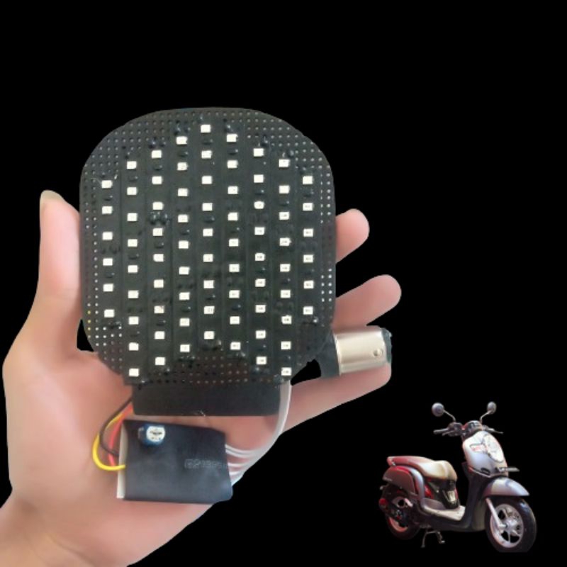 stoplamp Lampu rem running Scoopy Th 2017-2019 8&10 mode otomatis sudah PNP(ketika di rem berkedip)