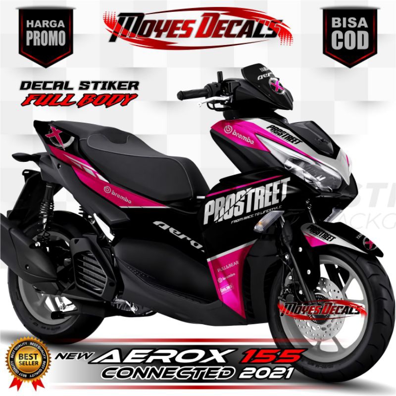 ⭐⭐⭐⭐⭐ Decal Yamaha NEW AEROX 155 CONNECTED Stiker FullBody //Variasi PROSTREET Support 2021