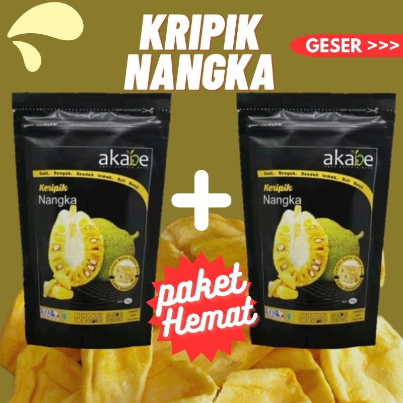 

Kripik buah nangka paket isi 2 berat 85 gram enak renyah sehat rendah lemak