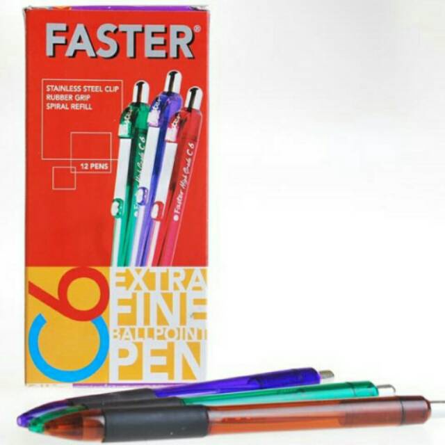 

SPESIAL DISKON Pulpen Faster C6 Tinta Hitam Per Lusin 5mm Extra Fine