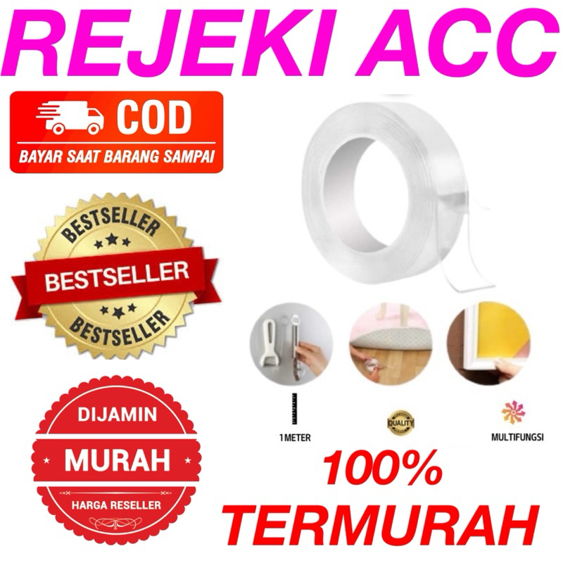 

Double tape Nano Magic 1M solasi Bening 1 meter 3M solatip selotip Roll