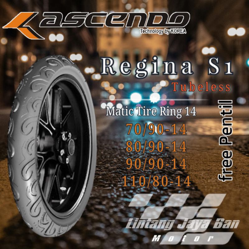Ascendo Ring 14 Tubeless 70/90 -14 80/90-14 90/90-14 Ascendo Regina