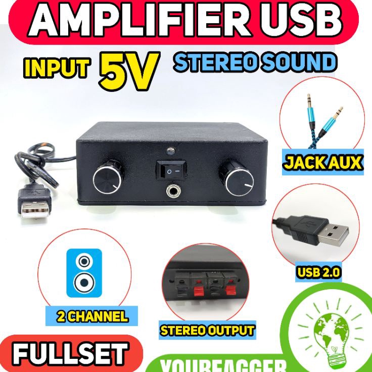 KP8 amplifier rakitan 5V stereo 2 channel