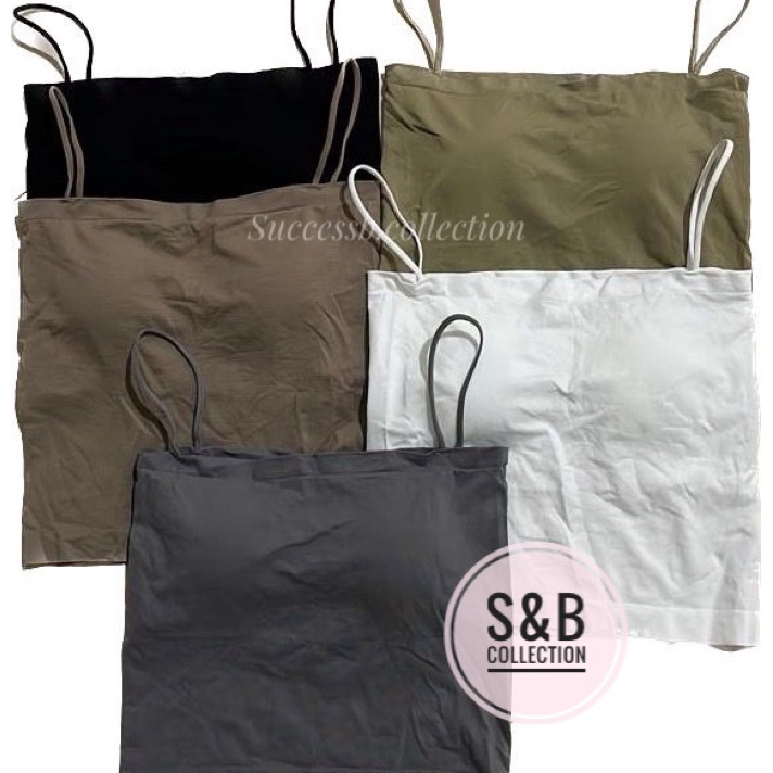 FG2 Kemben busa Kemben polos Kemben bra tanpa kawat Tanktop busa Tanktop bra tali spaghetti square