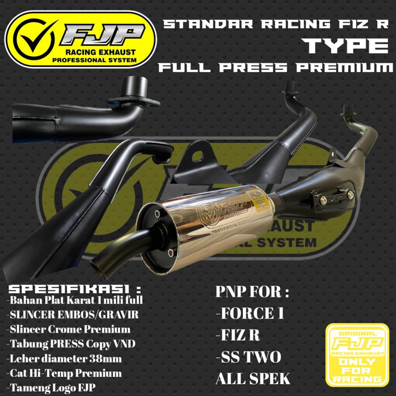 Knalpot Standar Racing Fiz R FULL PRESS PREPET PREMIUM copy VND AHM by FJP RACING MUFFLER