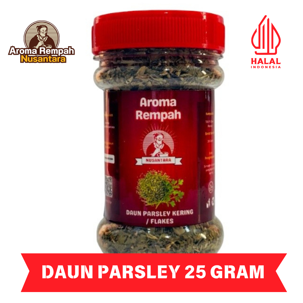 

Aroma Rempah Nusantara - Daun Parsley 25gr Kering Bubuk Flakes - Bumbu Masak Dapur Parsley Leaves Powder Flakes Premium Murni