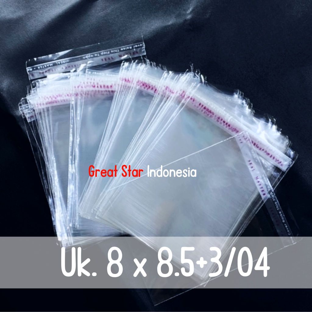 

PLASTIK OPP 8 x 8.5+3/04 UNTUK BANDUL MEDALI 100pcs/pack