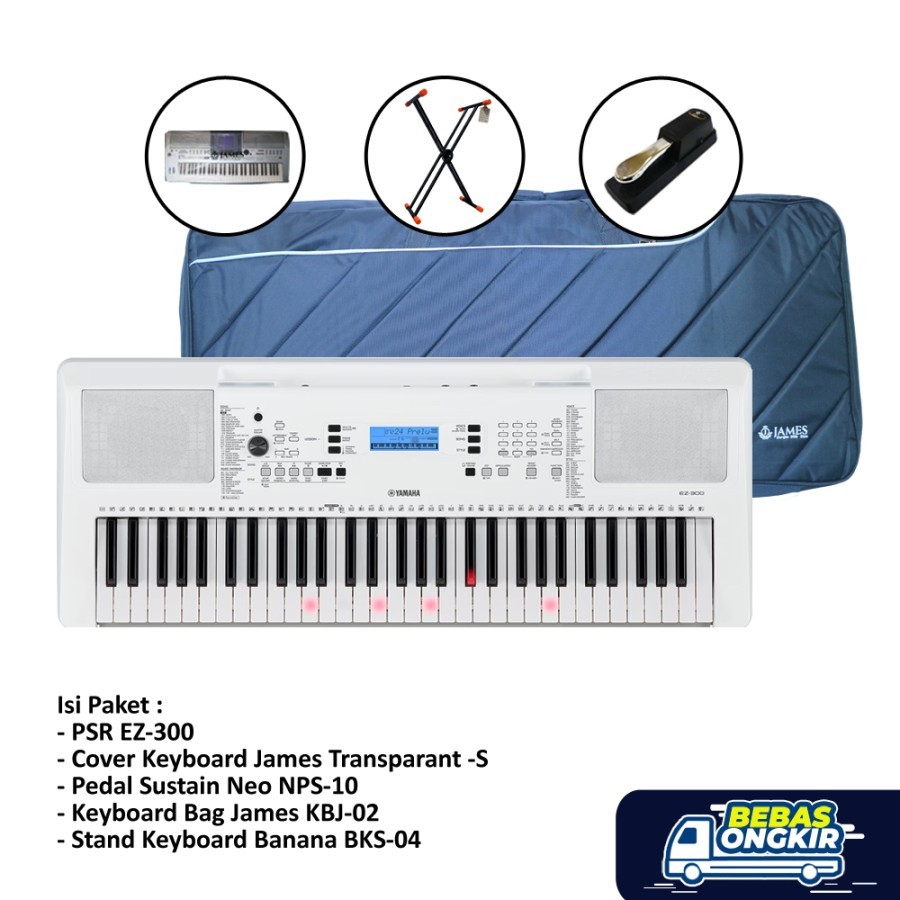 Paket Premium Keyboard Yamaha EZ 300 / Keyboard Yamaha EZ 300