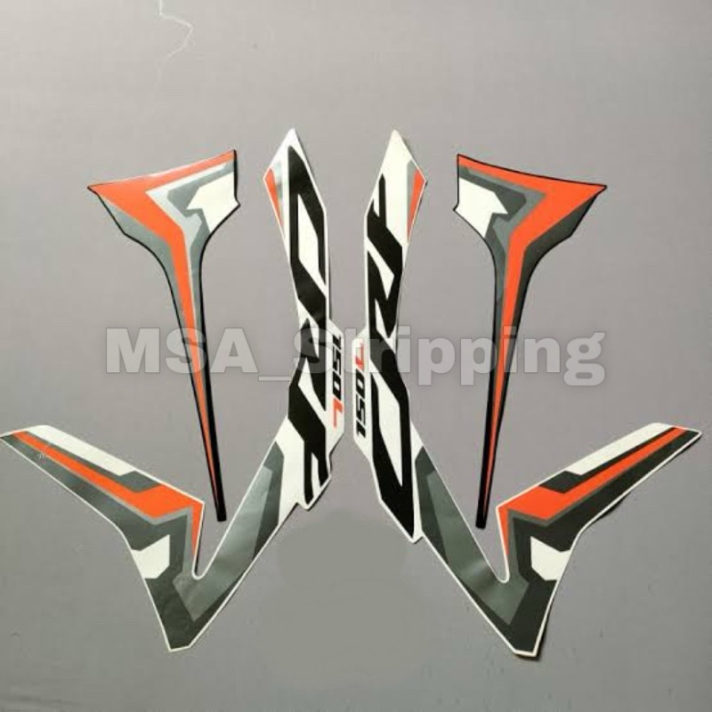 Stripping strip stiker sticker lis polet body Honda CRF 150L Th.2021 2022 Hitam Putih lis Orange str