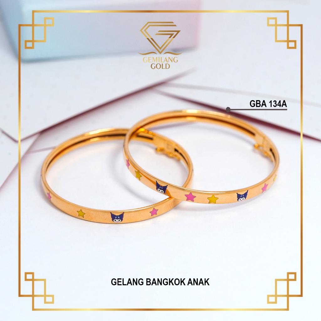 GELANG BANGKOK ANAK EMAS ASLI KADAR 6K (300) & 8K (375) GELANG BANGKOK ANAK KARAKTER LUCU GBA 134A |