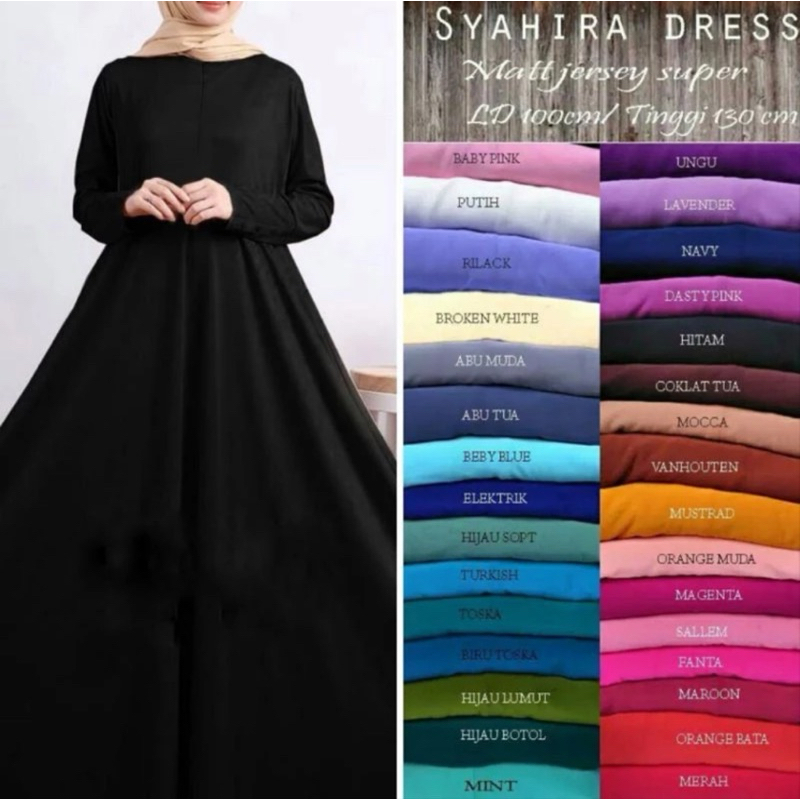 [PROMO] GAMIS JERSEY POLOS PREMIUM LENGAN PANJANG FASHION MUSLIMAH BAJU GAMIS WANITA WARNA HITAM