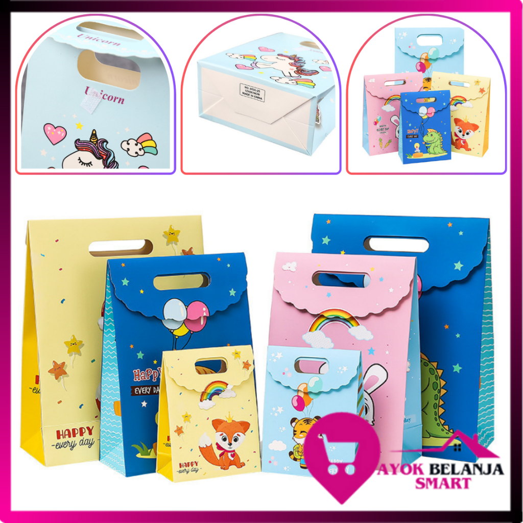 

ABS Goodie Bag Karakter Animal Tas Bingkisan Hadiah Hampers Ulang Tahun Anak Karkater Hewan Souvenir Kantong Tentengan Bingkisan Paper Bag Tas Hampers Snack Ulang Tahun