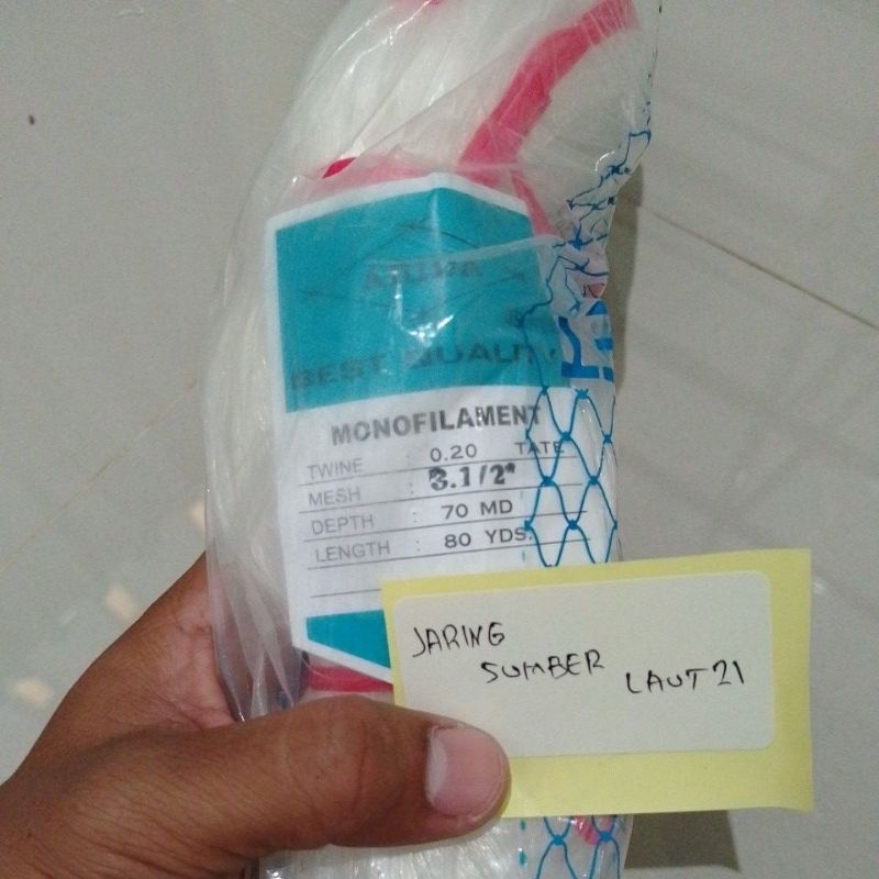 jaring ikan ARIDA 3½ INCH 0.20 70MD/80YDS TATE jaring arida