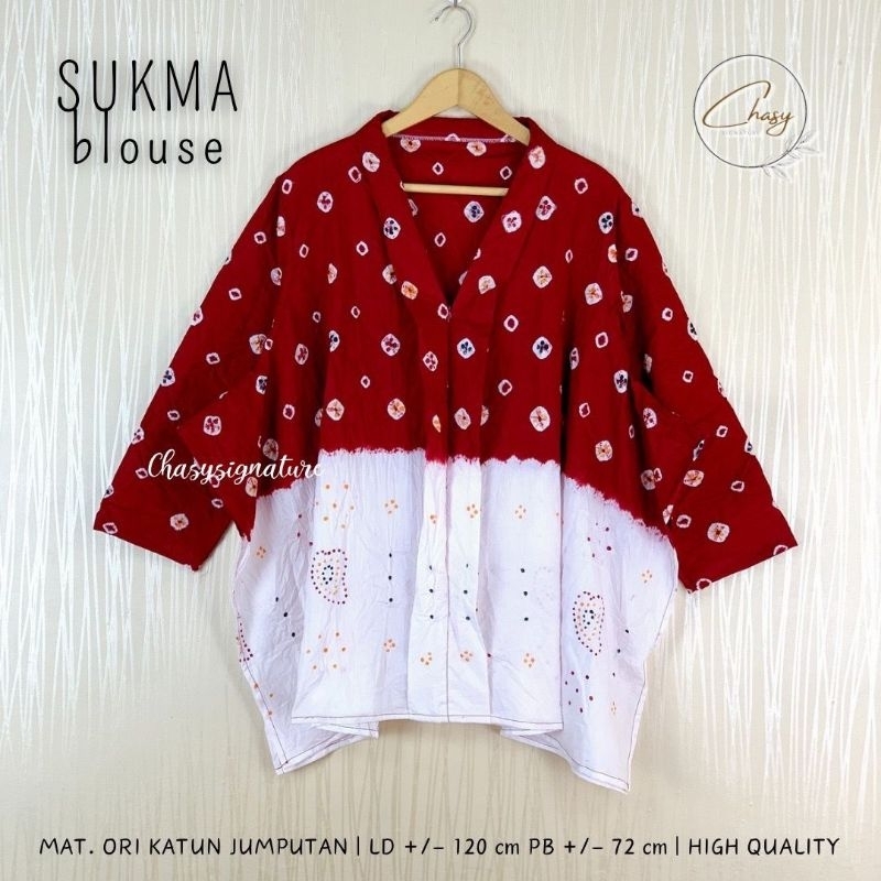 SUKMA BLOUSE / BLOUSE BATIK MOTIF JUMPUTAN / BLOUSE KARTINI JUMPUTAN / KEBAYA KARTINI JUMPUTAN
