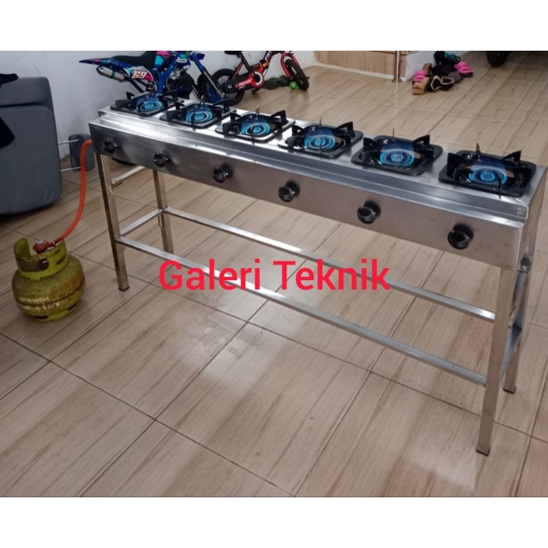 KOMPOR SAMBAL GAMI 6 TUNGKU STAINLESS, KOMPOR STAINLESS 6 TUNGKU, KOMPOR SERABI 6 TUNGKU