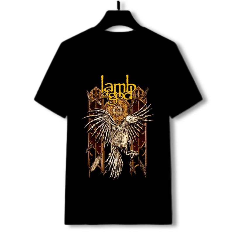 Kaos Lamb Of God Skull Bird Combed 24s - M L XL XXL XXXL