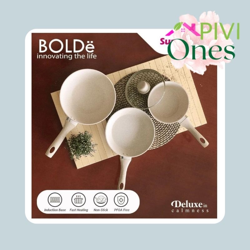 BOLDe Set Wajan Super Pan Set Beige Original Teflon Penggorengan