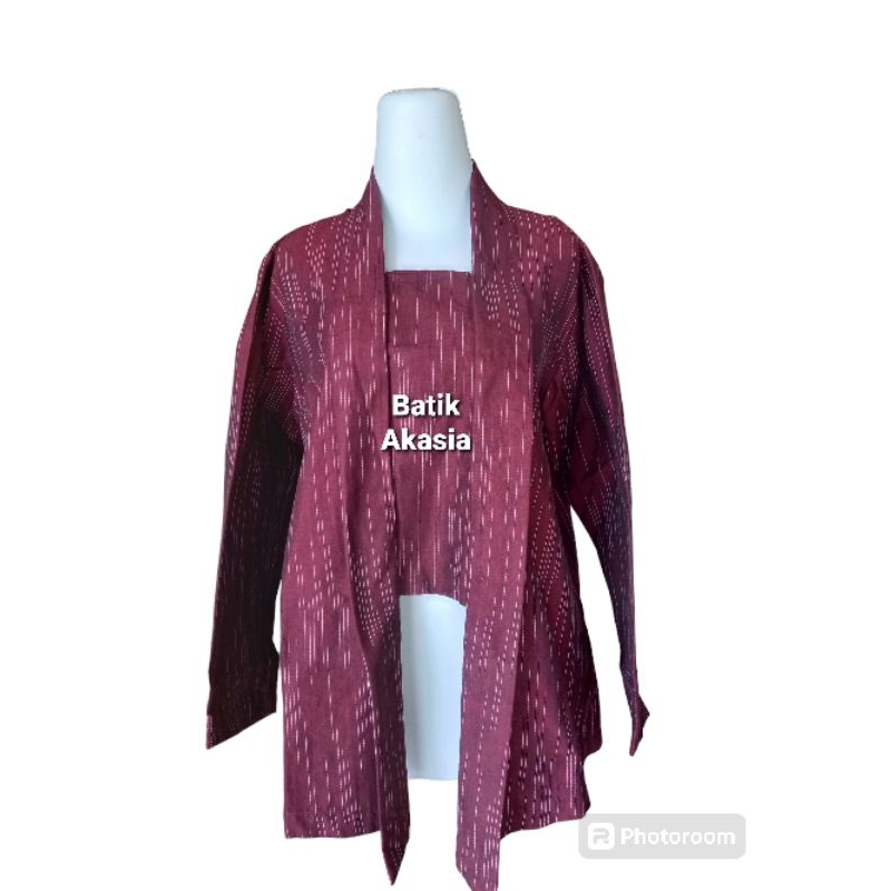 Kebaya tenun lurik wanita dari akasia batik