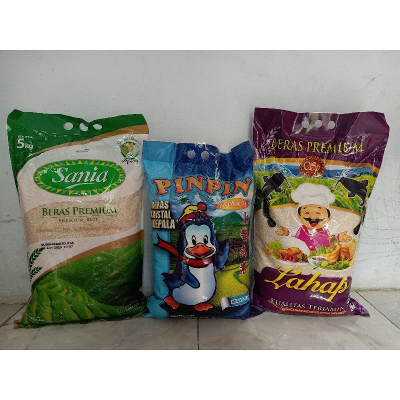 

Beras premium lahap lele 5kg/pinpin 5kg/Sania 5kg