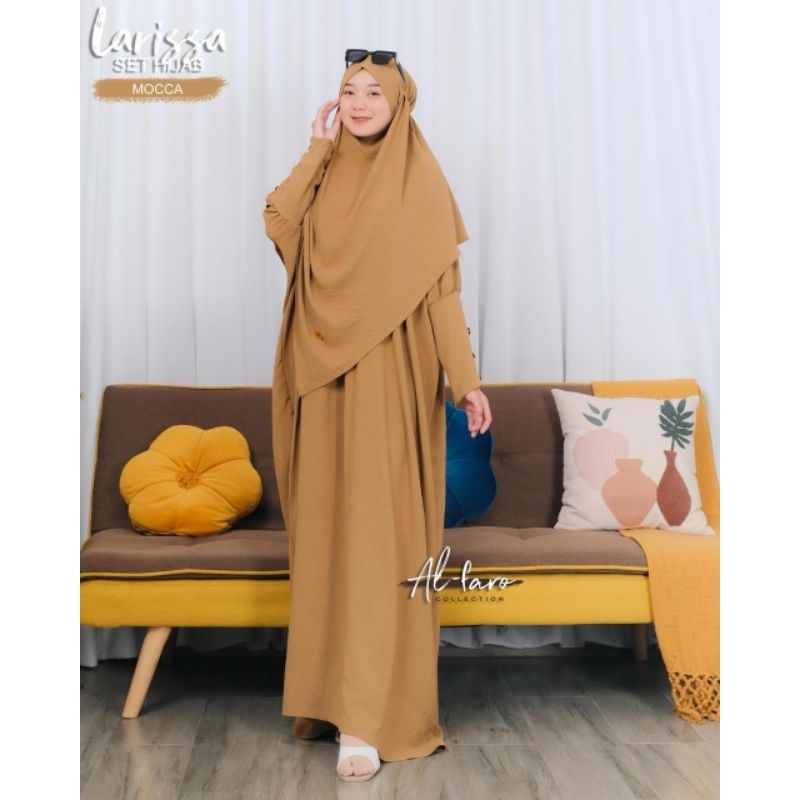 Gamis kekinian Larissa set hijab