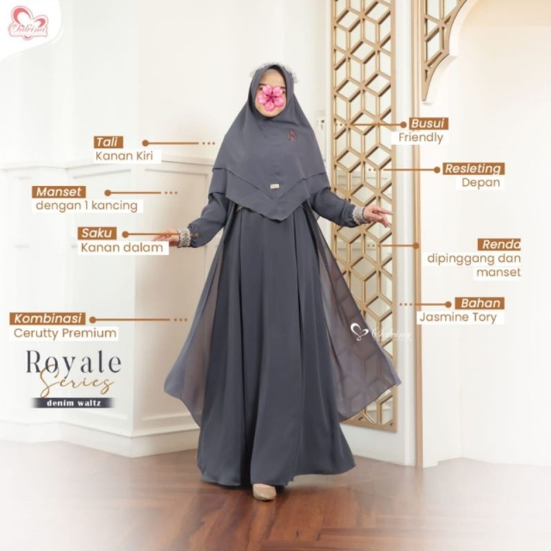 ROYALE NEW COLOUR SERIES DRESS SET KHIMAR (GAMIS SET KERUDUNG) BY SALVINA HIJAB