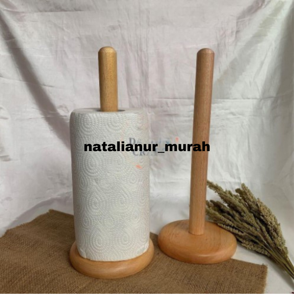 Tempat Tissue Gulung Tisu Holder Roll Dapur Bahan Kayu / Tempat Tisu Roll / Tempat Tisu Kayu