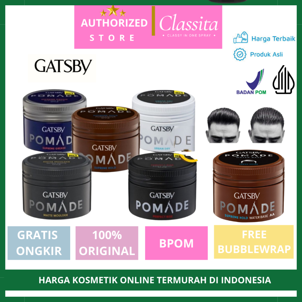 𝐂𝐋𝐀𝐒𝐒𝐈𝐓𝐀.𝐈𝐃 - Minyak Rambut Gatsby | Gatsby Pomade | Pomade Pria | Gatsby Pomade Perfect Rise ORIGIN
