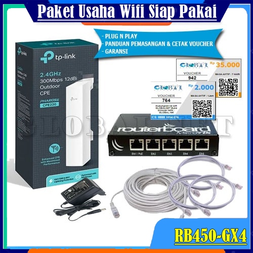 Paket Usaha Wifi Hotspot Outdoor Siap Pakai (TL CPE220)